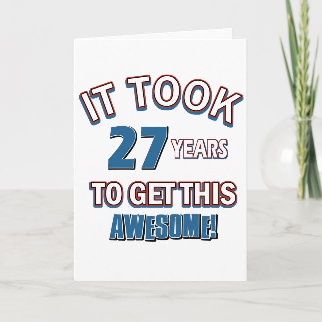 27 year old birthday designs card (Front)