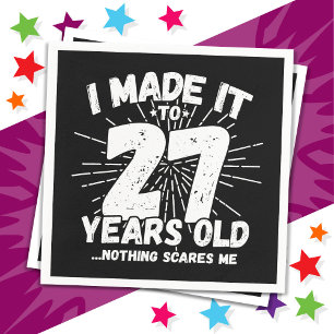 27 Year Old Sarcastic Meme Funny 27th Birthday Napkin