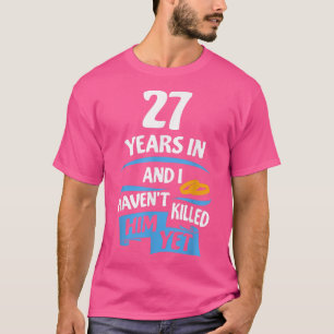 27 Years Anniversary Gift Idea for Her 27th Weddi T-Shirt