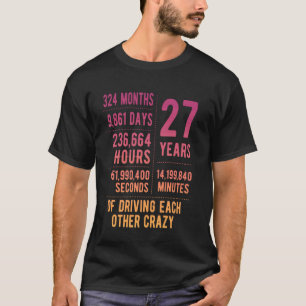 27 Years Married Funny 27th Wedding Anniversary T-Shirt
