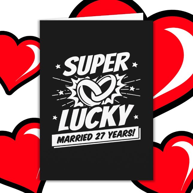 27 Years Married Lucky 27th Wedding Anniversary Card (Creator Uploaded)