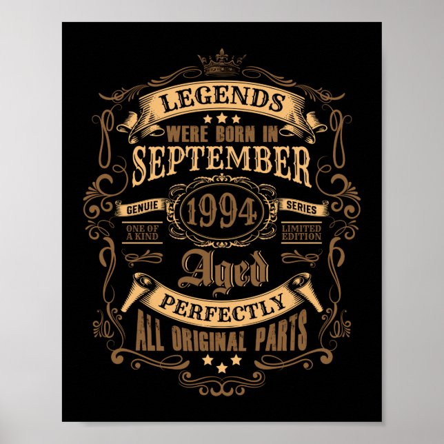 27 Years Old Birthday Legend July 1994 27th Poster (Front)