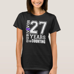 27 Years Survivor I Wear Purple Ribbon Lupus Aware T-Shirt