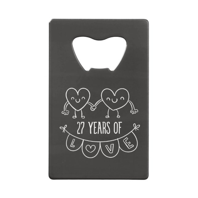 27th Anniversary Gift Chalk Hearts (Front)