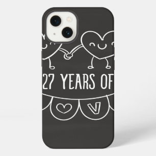 27th Anniversary Gift Chalk Hearts iPhone 13 Case