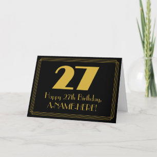 27th Birthday: Art Deco Inspired Look "27" & Name Card