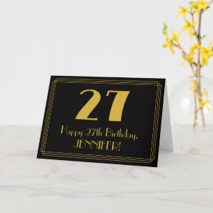 27th Birthday: Art Deco Inspired Look "27" + Name Card