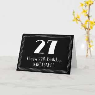 27th Birthday ~ Art Deco Inspired Look "27", Name Card