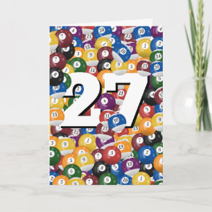 27th Birthday Billiard Balls  Card