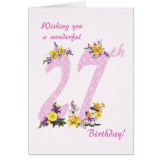 27th Birthday Flower Decorated Numbers
