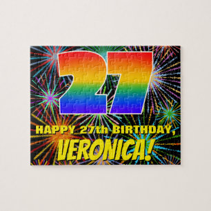 27th Birthday: Fun, Colourful Celebratory Firework Jigsaw Puzzle