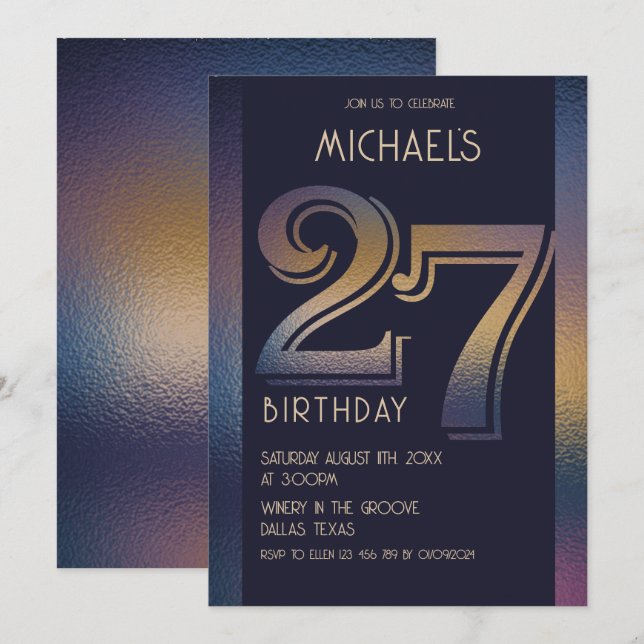 27th birthday invitation (Front/Back)