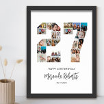 27th Birthday Number 27 Custom Photo Collage Poster<br><div class="desc">Celebrate 27th birthday with this personalised number 27 photo collage poster. This customisable gift is also perfect for wedding anniversary. It's a great way to display precious memories from your wedding and married life. The poster features a collage of photos capturing those special moments, and it can be customised with...</div>