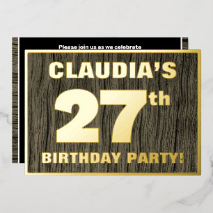 27th Birthday Party: Bold, Faux Wood Grain Pattern