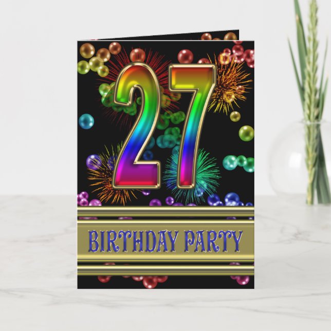 27th Birthday party Invitation (Front)