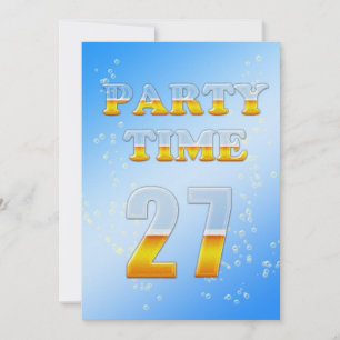 27th birthday party invitation with beer