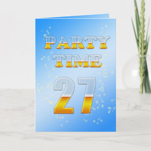 27th birthday party invitation with lots of beer