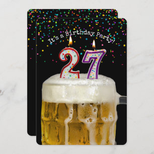 27th Birthday Party with beer Invitation
