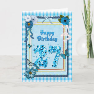27th Birthday with a scrapbook effect Card