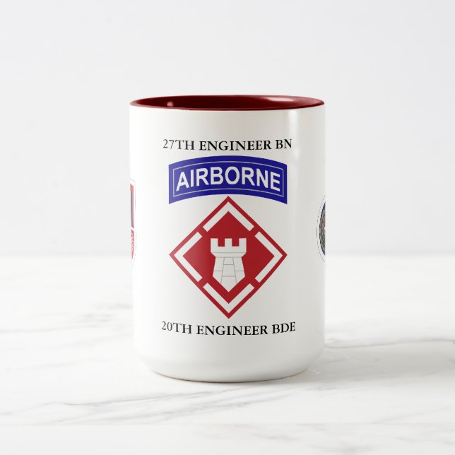 27TH ENGINEER BATTALION 20TH ENGINEER BRIGADE  Two-Tone COFFEE MUG (Center)