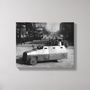 27th March 1917: The armoured vehicle squadron Canvas Print