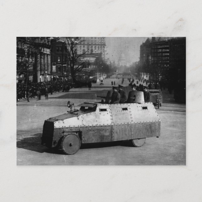 27th March 1917:  The armoured vehicle squadron Postcard (Front)