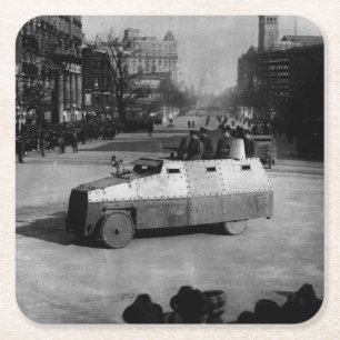 27th March 1917:  The armoured vehicle squadron Square Paper Coaster