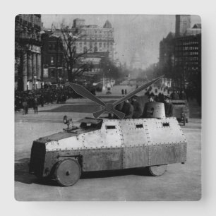 27th March 1917:  The armoured vehicle squadron Square Wall Clock