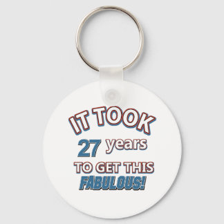 27th year birthday designs key ring