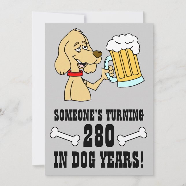 280 Dog Years 40th Birthday Party Invite (Front)