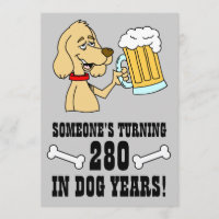 280 Dog Years 40th Birthday Party Invite