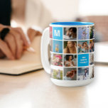 28 Family Photo Collage Monogrammed Mug<br><div class="desc">Introducing our unique 28 photos monogrammed personalised mug. Crafted with love and cherished memories, our custom family photo mug is a treasure trove of nostalgia and warmth. Each sip from this personalised masterpiece is a journey through shared laughter, joyful gatherings, and unforgettable moments captured in time. With space for up...</div>