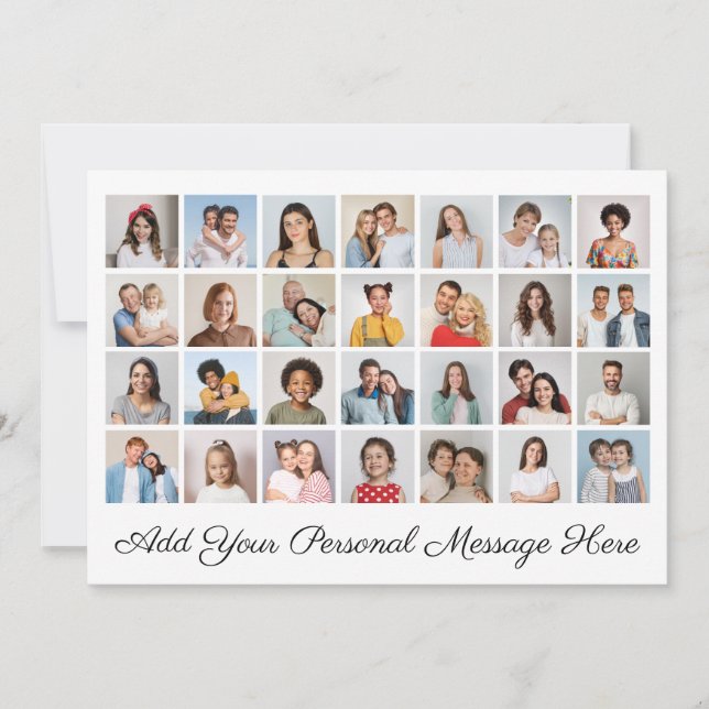 28 Photo Collage Add Your Greeting Editable Colour Invitation (Front)