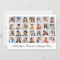 28 Photo Collage Add Your Own Greeting Flat Card