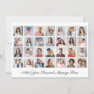 28 Photo Collage Add Your Own Greeting Flat Card
