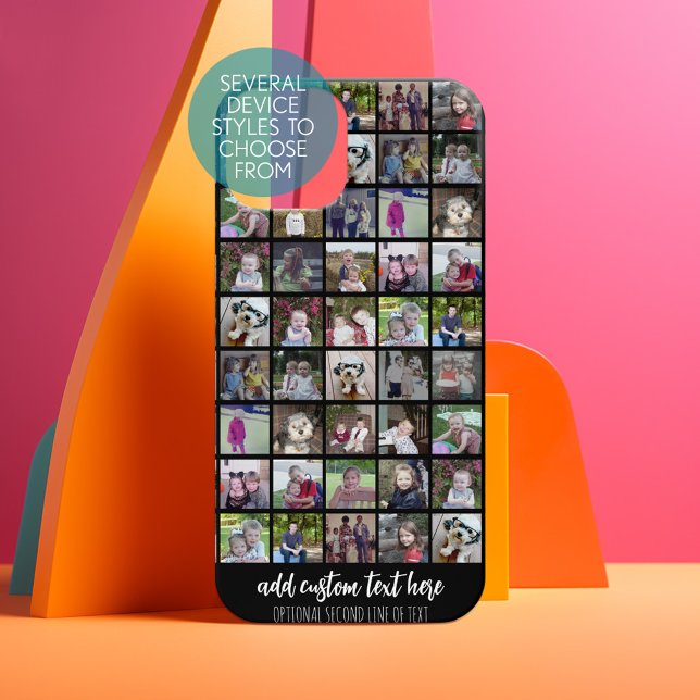 28 Photo Collage Grid - 2 Text boxes - black Samsung Galaxy S22 Ultra Case (Personalized Phone Case - Pick Your Device Style and Customize the Design)