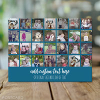 28 Photo Collage Grid - 2 Text boxes - blue white