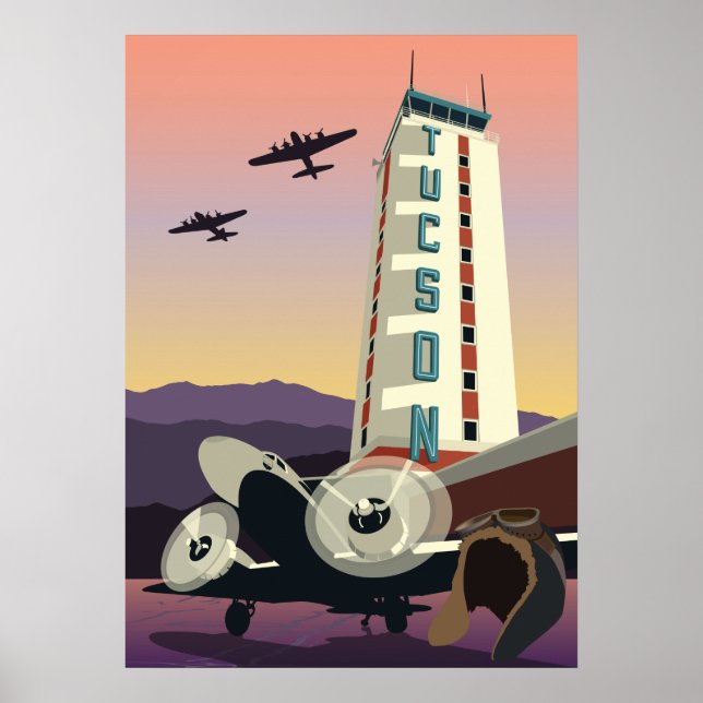 28"x20" Aviation Tower - Tucson, Arizona Poster (Front)