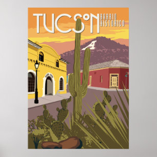 28"x20" Barrio - Tucson, Arizona Poster