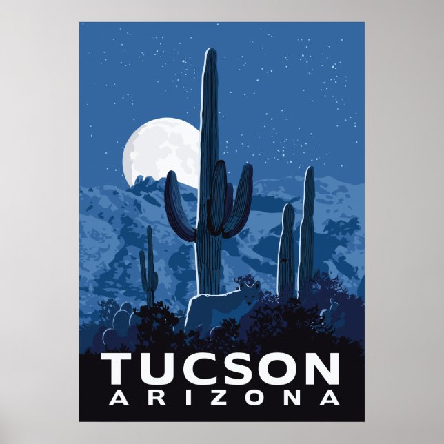 28"x20" Desert Coyote - Tucson, Arizona Poster (Front)
