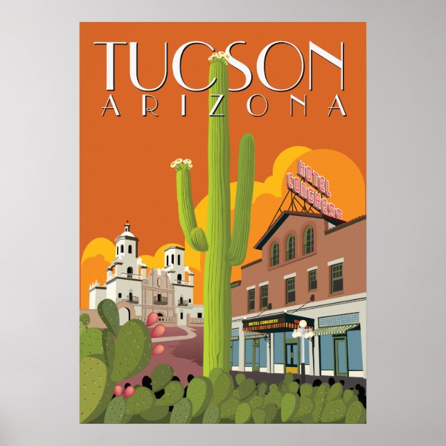 28"x20" Hotel Congress - Tucson, Arizona Poster (Front)