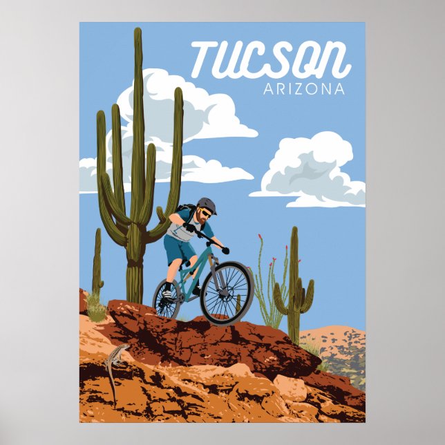 28"x20" Mountain Bike - Tucson, Arizona Poster (Front)