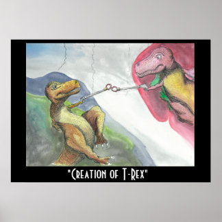 28"x20" Poster Print "Creation of T-Rex"