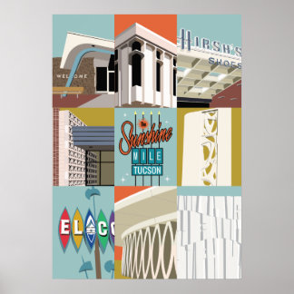 28"x20" Sunshine Mile - Tucson, Arizona Poster