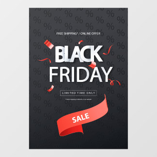 28" x 40" Black Friday Sale Window Cling