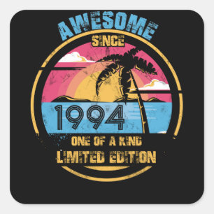 28 Year Old Awesome Since 1994 28th Birthday Square Sticker