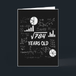 28 Year Old Bday Math Teacher 28th Birthday Gift Card<br><div class="desc">Celebrate birthdays with a clever twist! This funny math design uses equations and square roots to reveal the age, making it the perfect choice for math lovers, teachers, students, and geeks who enjoy a good nerdy joke. Great for milestone birthdays, classroom celebrations, or anyone who appreciates clever humour mixed with...</div>