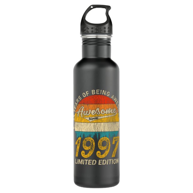 28 Year Old Bday Retro Awesome 28th Birthday Gift 710 Ml Water Bottle (Front)