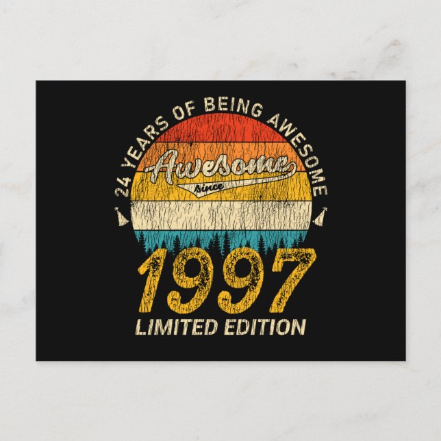 28 Year Old Bday Retro Awesome 28th Birthday Gift Postcard (Front)