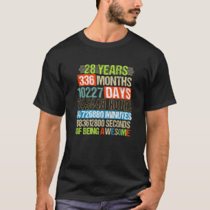 28 Years 336 Months Of Being Awesome 28Th Birthday T-Shirt
